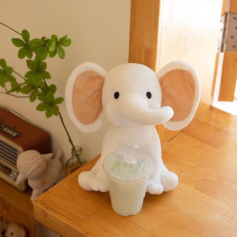 Elephant Plush Toys Stuffed Animal Doll For Kids White Elephant Toys Cartoon For Girls Cute Toys