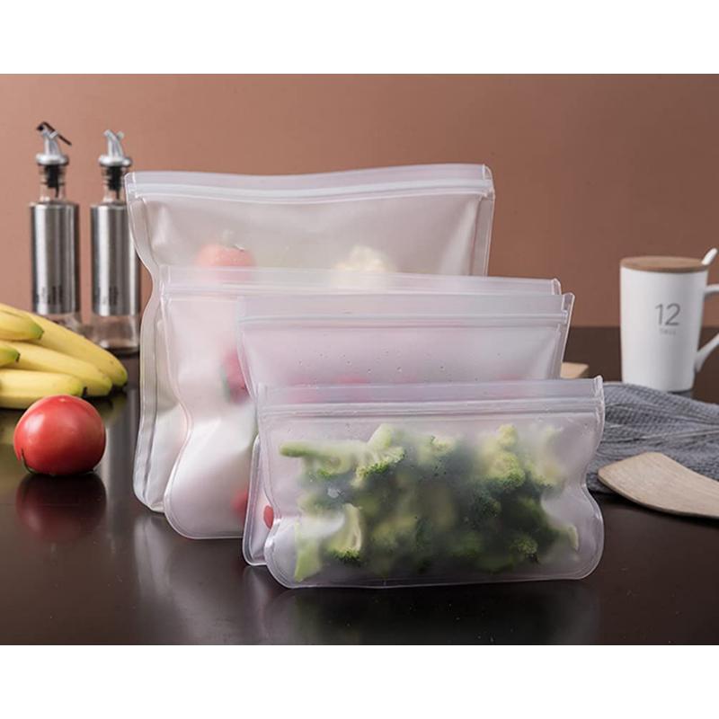 Silikon-Aufbewahrungsbeutel für Lebensmittel, wiederverwendbar, Stand-Up-Beutel mit Reißverschluss, auslaufsichere Behälter, Frischhaltebeutel, Frischhaltebeutel mit Druckverschluss