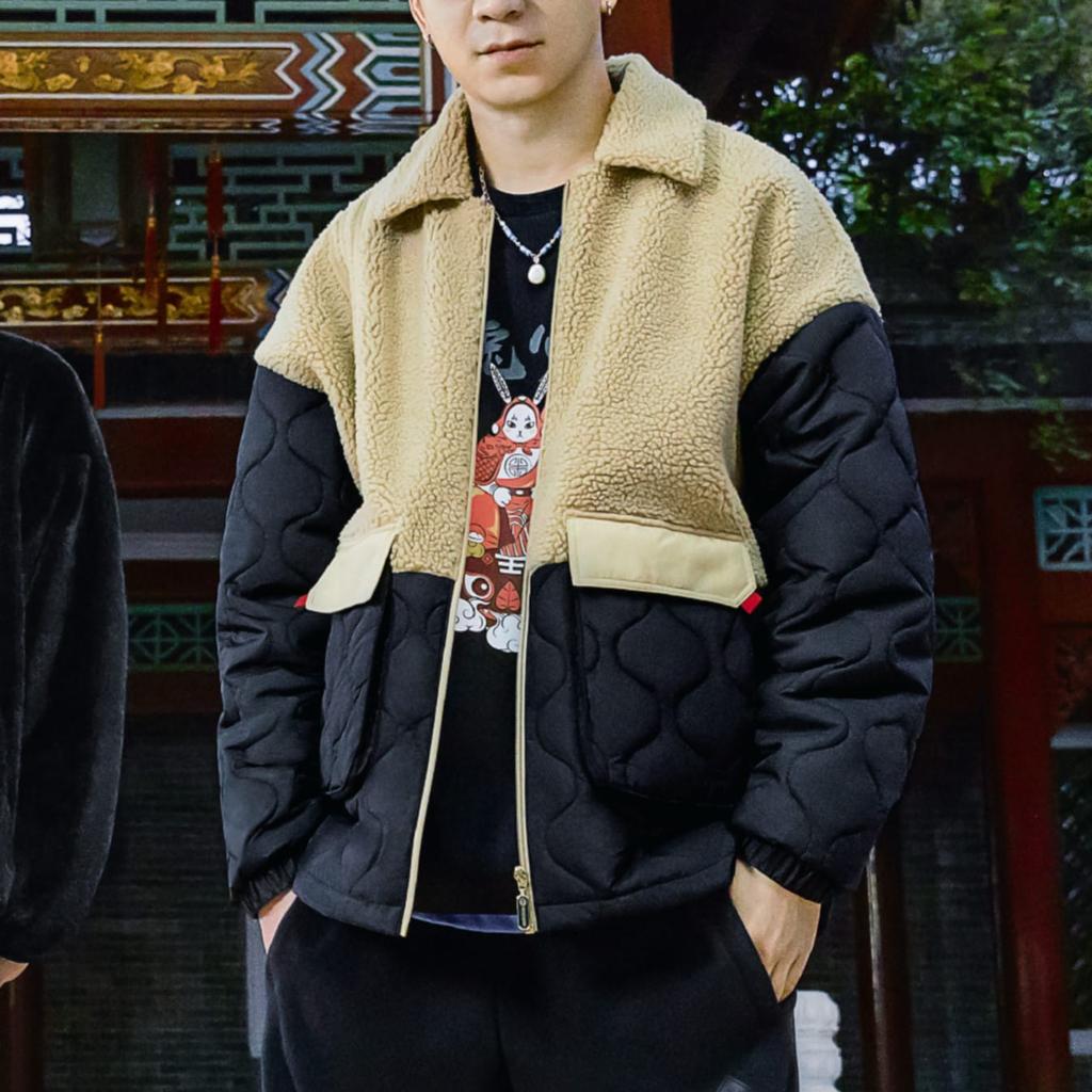 Adidas Neo Spliced Zip-Up Collar Jacket Unisex Jackets Black IQ1582