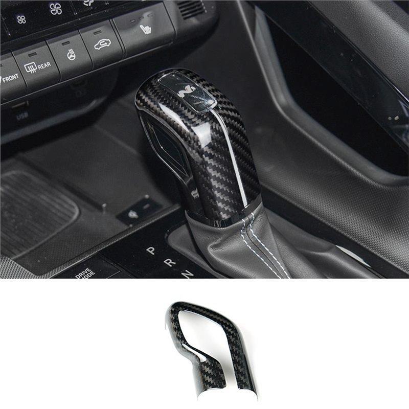 Car Gear Shift Knob Trim Dry Carbon Fiber For Hyundai Elantra N/Veloster N/Kona N/I20 N/I30 N/Tucson N Line