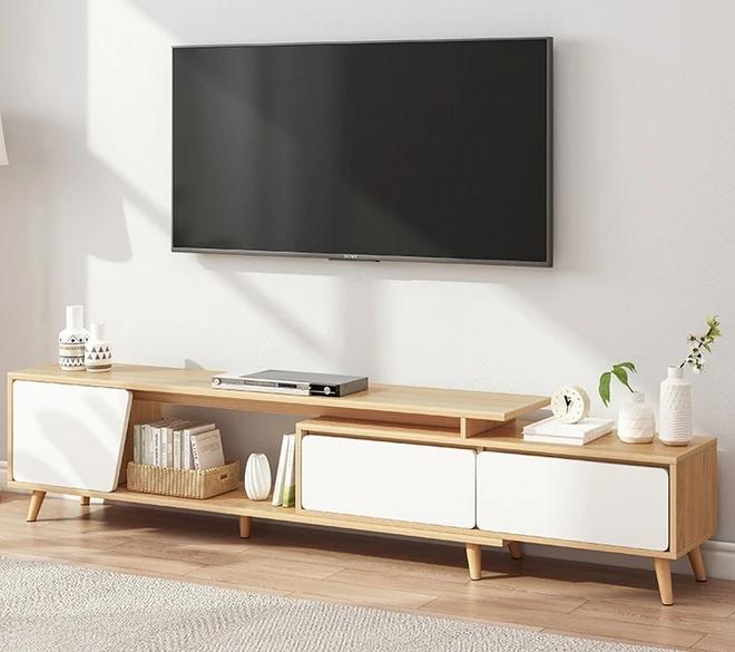 MDF Living Room Media Console – Adjustable Shelf Storage Cabinet TV Stand