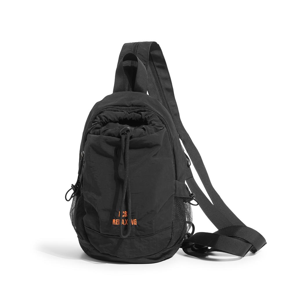 Schoolbag Backpack Contrast Color Large Capacity Messenger Bag Versatile Water Cup Bag Outdoor Hiking and Cycling Camping Leisure Backpack Breast Bag