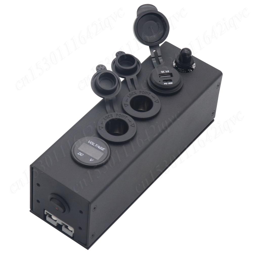 12/24V Multifunctional Power Box Power Socket Control Box with Independent Switch Control for Anderson Plug Connector