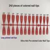 Jelly & Nude Wearable Nail Tips - 240 Pcs In Box: Ice Transparent & Colorful False Nails