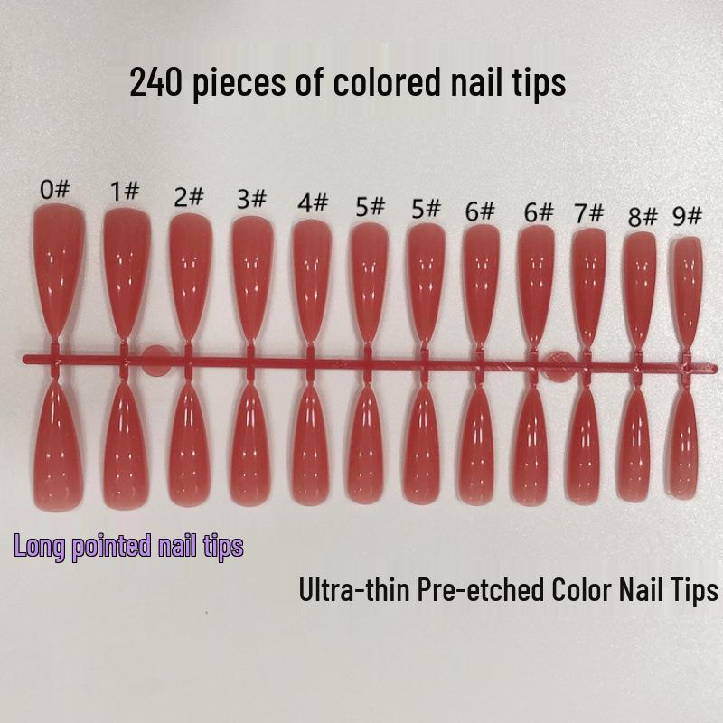 Jelly & Nude Wearable Nail Tips - 240 Pcs In Box: Ice Transparent & Colorful False Nails
