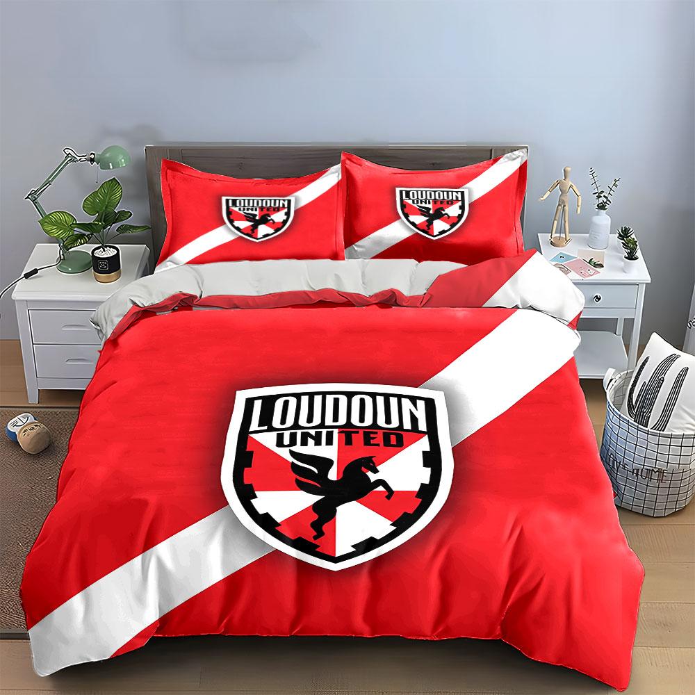 Loudoun United Logo Bedding Set Bedding Duvet Cover Set Duvet Cover Pillowcases (1 * Duvet Cover 2 * Pillowcases, without duvet insert)