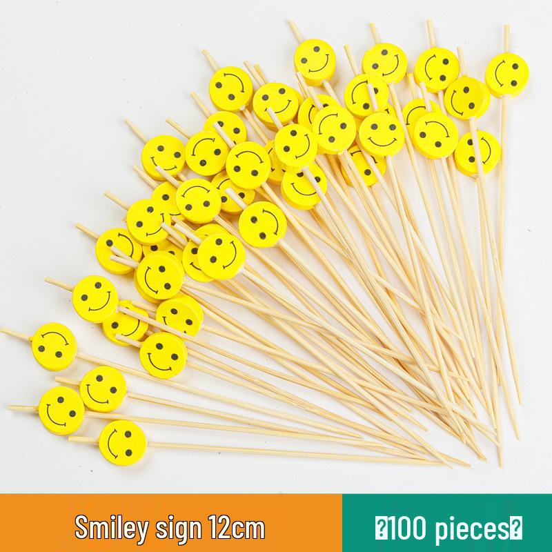 Colorful Bamboo Fruit Forks & Cocktail Skewers - Decorative & Disposable for Baking & Events