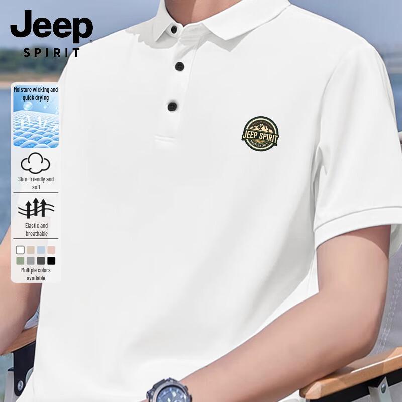 JEEP SPIRIT Men s Short Sleeve Casual Polo Shirt 3XL