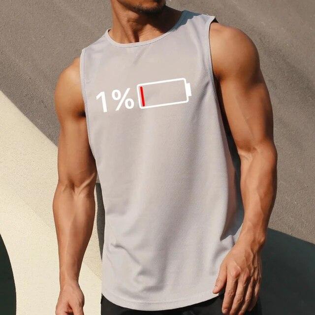 Hot Selling Men's Fitness Sleeveless Top Breathable Quick-drying Sports Vest Gym Muscle Men's Running Solid Color Simple T-shirt
