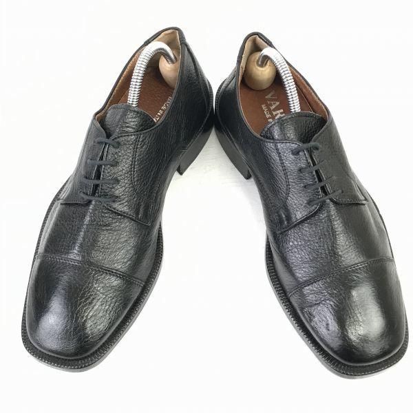 Made In Italy VARESE All Leather Grain Straight Tip Dress Business Shoes Size 39 24.5 Black(USED)