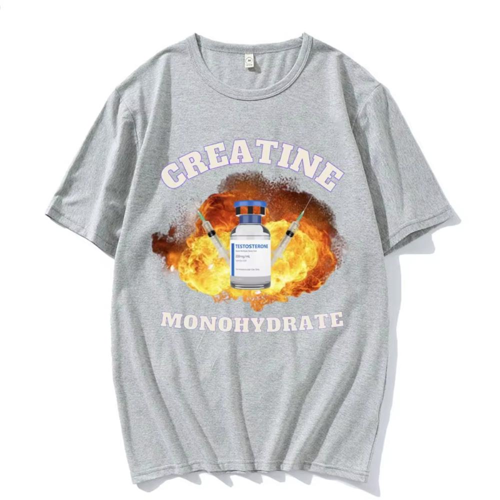 

Funny Gym Pumpcover Creatine Monohydrate Meme T Shirt Men s Women Harajuku Gothic Clothes T-shirts Male Cotton Short Sleeve Tees 4XL