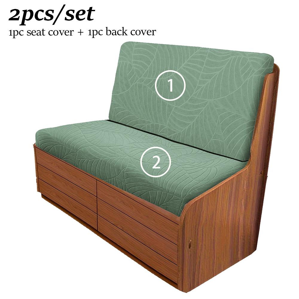 

Leaf Pattern Jacquard RV Chair Sofa Covers Solid Color Elastic RV Dinette Sofa Seat Cushion Cover Anti-slip RV Camper Car Bench 2pcs set