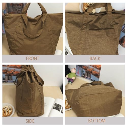 Tabi Tora Large Tote Bag, Women's, Ultra-Lightweight, Handbag, Travel Bag, Baby Bag, Washable, Lightweight, Zippered, Commuter Bag, Lake Blue