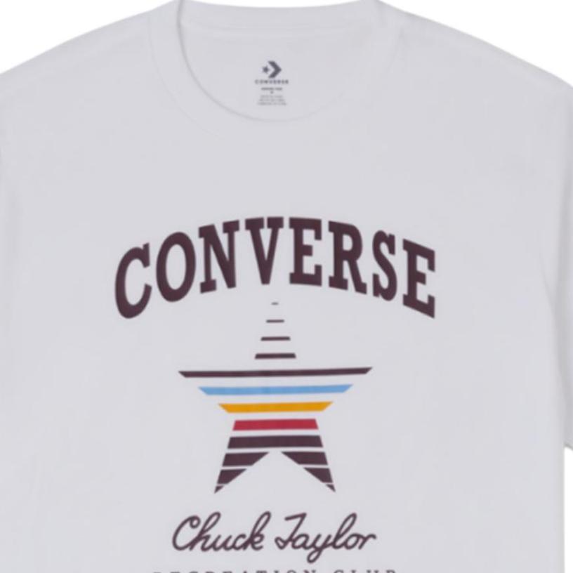 Converse T Shirts Unisex White Crew Neck Moderate Straight Fit 10025627-A01