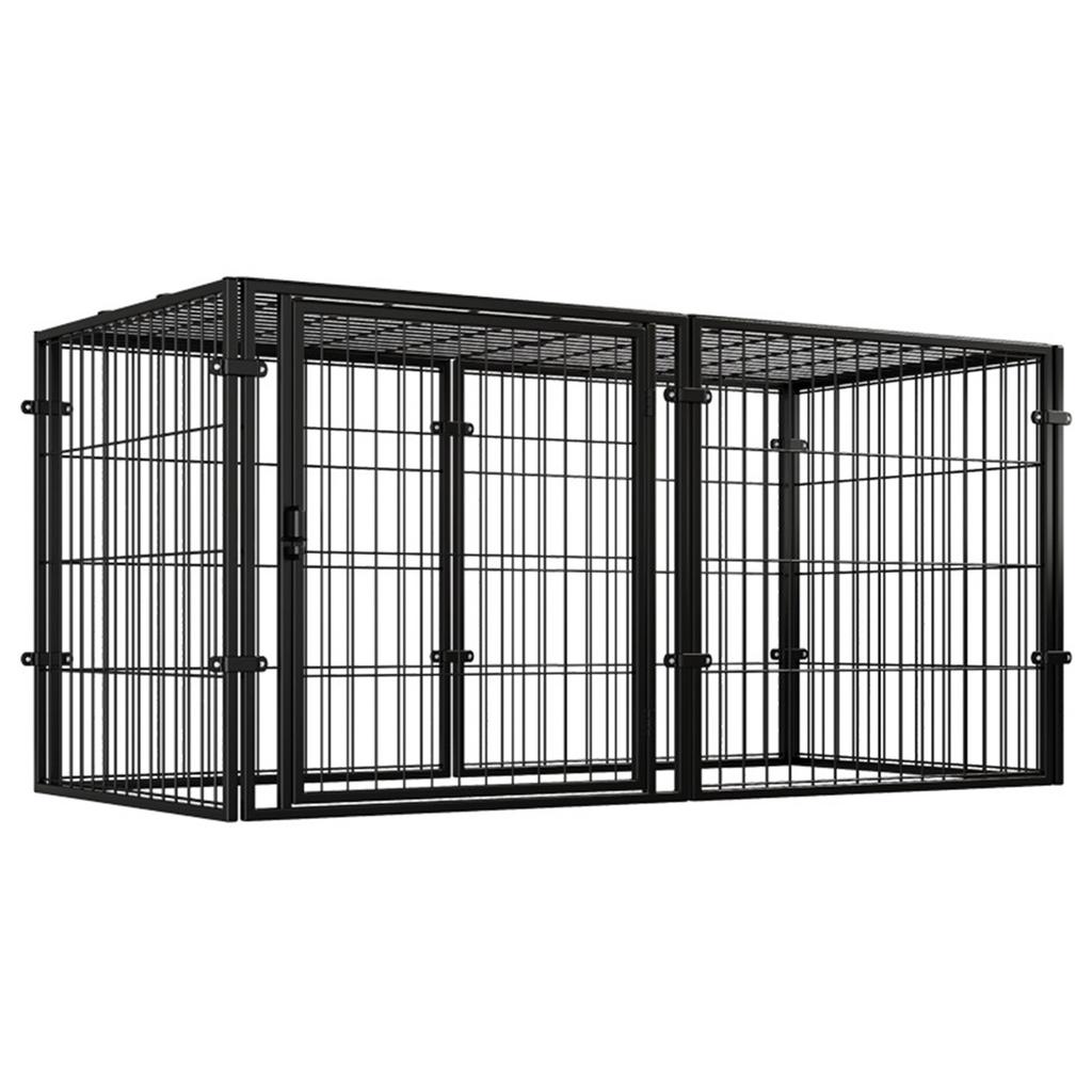 48 Inch Puppy Playpen Heavy Duty Metal Wire Dog Cage Kennel Stackable FoldableEVA Floor Protector Anti-Escape for Small Pet Rabb