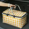 Opvouwbare Geïsoleerde Lunchtas Retro Pastorale Stijl Voedselwarmer Tote voor Buiten Kamperen Picknick School Draag