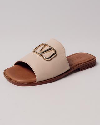 Slippers 16248 36 beige leer
