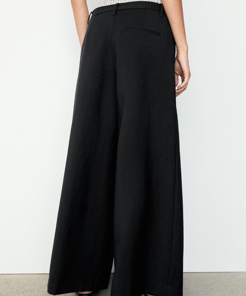 Masimodutti Crop Wide Leg Fluid Pants