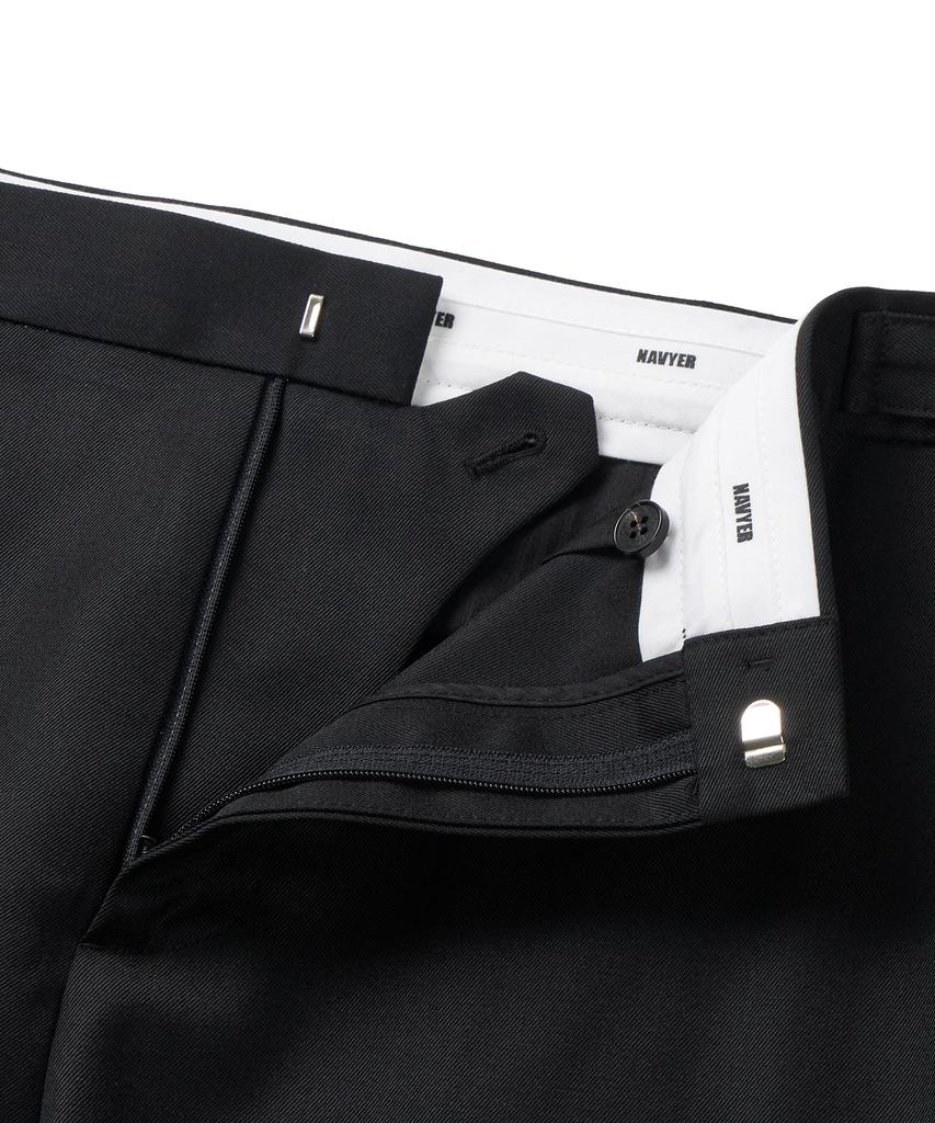 Neibieol Fine Wool No-Tuck Straight Pants - Black