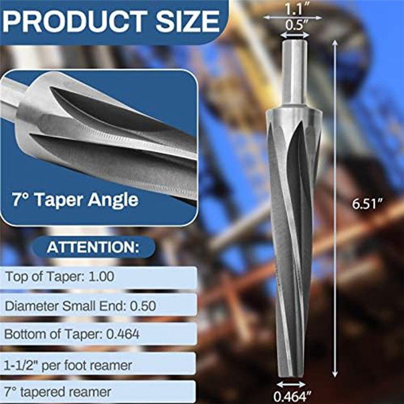 ABBY-6542 High Speed Tool Steel Tapered Ball Joint Reamer Reamer Tool With Shank,1-1/2 Inches Per Foot