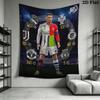 CR7 Career Milestone Tapestry, Multi Club Badge Ronaldo Stats Display Soccer Wall Art Decor