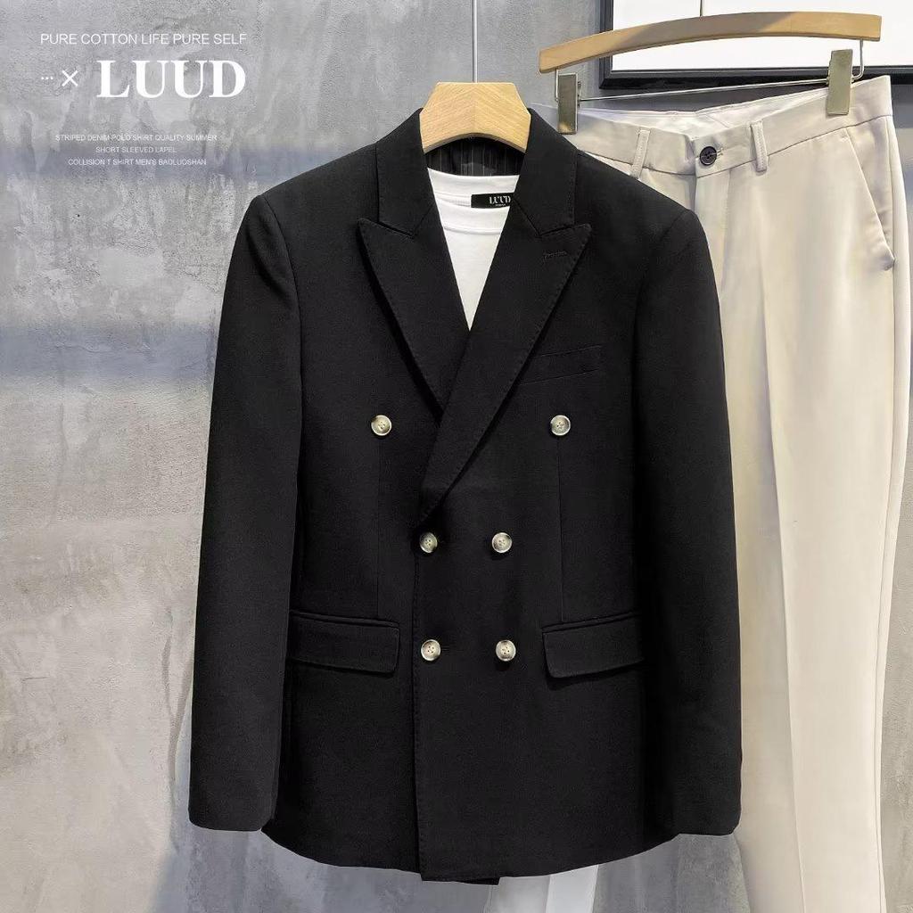 Sacou costum bărbați cu croială largă Primăvară & Toamnă 2022 - Top business formal la modă în stil coreean