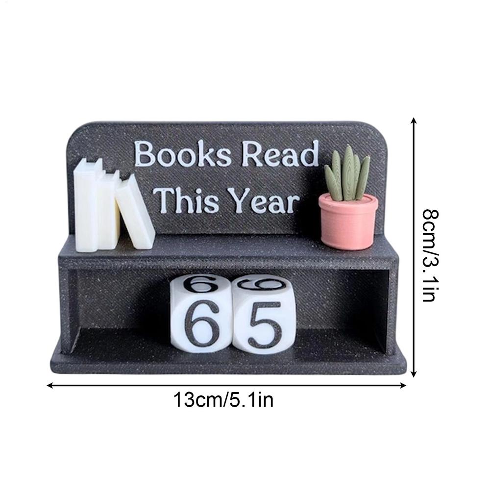 

Books Reading Counter Decorative Encouraging Fun Convenient Read Tracker Book Lover Sign Library Decor for Home Office Table чорний