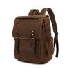 Men's Shoulder Travel Bag Student Book Backpack Waterproof Oil Wax Canvas