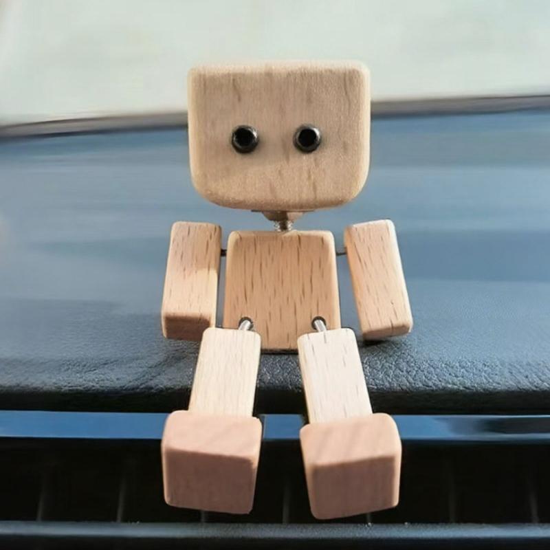 Swaying Wooden Figure Car Vents Clip Diffuser Home Office Decoration