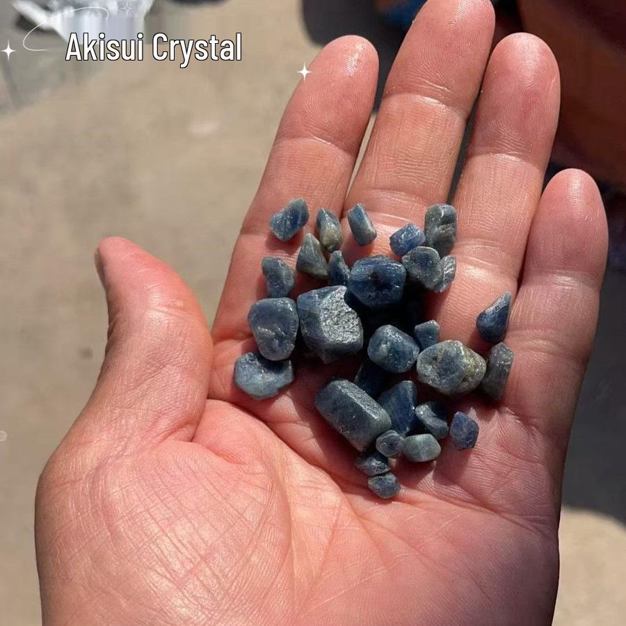 Natural Blue Sapphire Hexagonal Crushed Stone Specimen