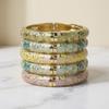 Colorful Vintage Cloisonne Bangle Enamel Floral Women's Hand Bracelet Flower Leaf Bangle  Girls