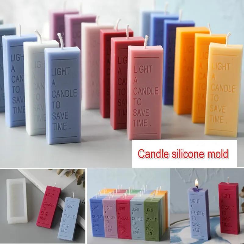 Stampo Rettangolare per Candela a Lettera Popolare Stile Semplice e Cool Candela per Aromaterapia Stampo in Silicone Articoli per la Casa