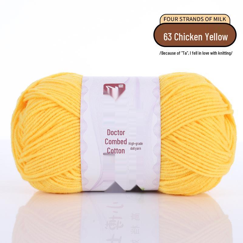 40g 4-Ply Combed Milk Cotton Yarn - Little Doctor, Medium-Thick for DIY Knitting Projects: Dolls, Cushions, Blankets