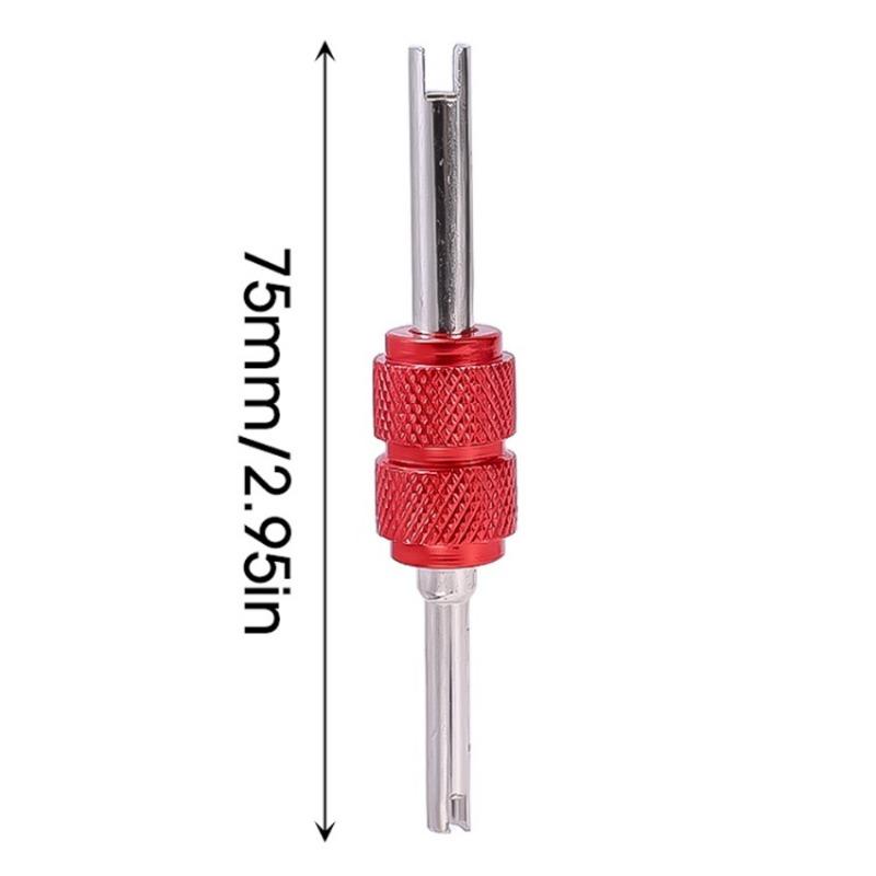 Car Valve Core Wrench Aluminum Alloy Auto Tire Air Conditioning Valve Core Double Head Screwdriver Valve Core Disassembly Tool