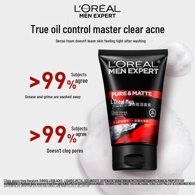 L'Oreal Men's Volcanic Rock Facial Cleanser 100ml
