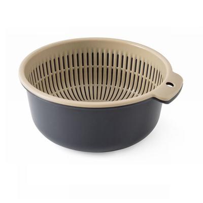 Vegetable Washing Basket Double Layer Drain Quickly Suspend Multifunction Fruit Strainer with Side