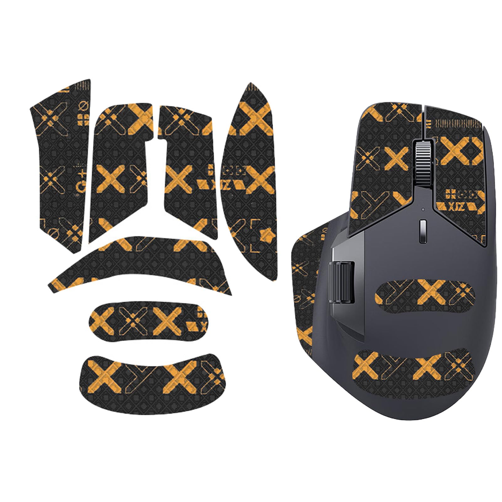 

Rapoo MT760 Mouse Grip Tape [NOUKAJU] for Rapoo MT760 Gaming Mouse, Ultra-Thin, Highly Absorbent, Anti-Slip Tape for Gaming Mouse (Black Gold)