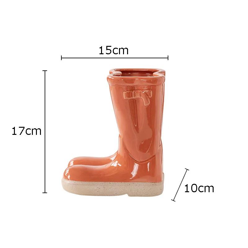 Boots Shaped Ceramic Vase Potted Flower Pots Desk Decoration Flower Arrangement Room Aesthetics Modern Home Decor Floral Vases