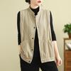 Spring Corduroy Vest Jacket Literary Casual Sleeveless Vest Women