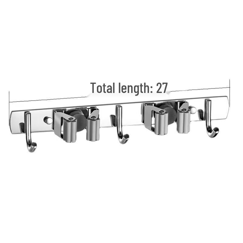 ZNMW Stainless Steel Wall-Mounted Mop and Broom Holder
