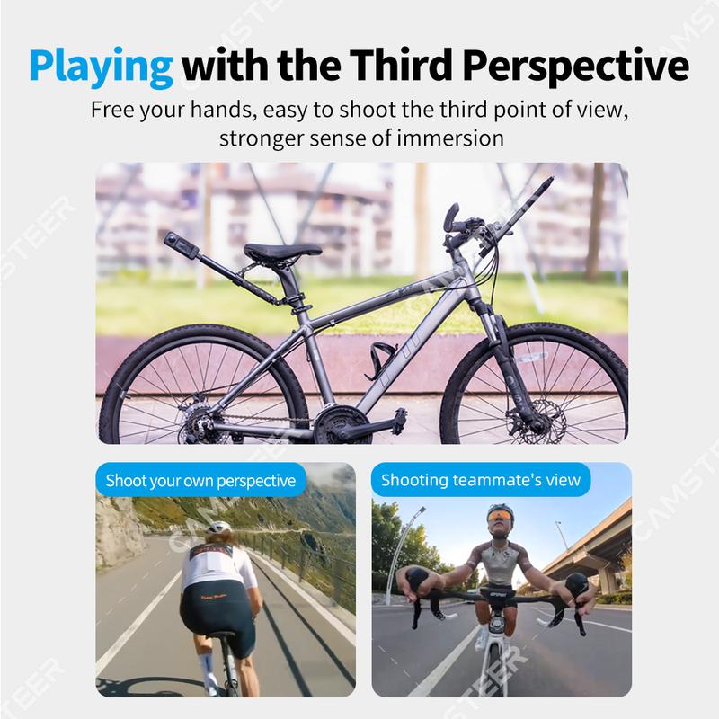 Camsteer Bicycle Backseat Mount 3rd Person View GoPro 13 12 Camera Brackets for Insta360 X5 X4 AcePro DJI Osmo360 Action 6 5Pro