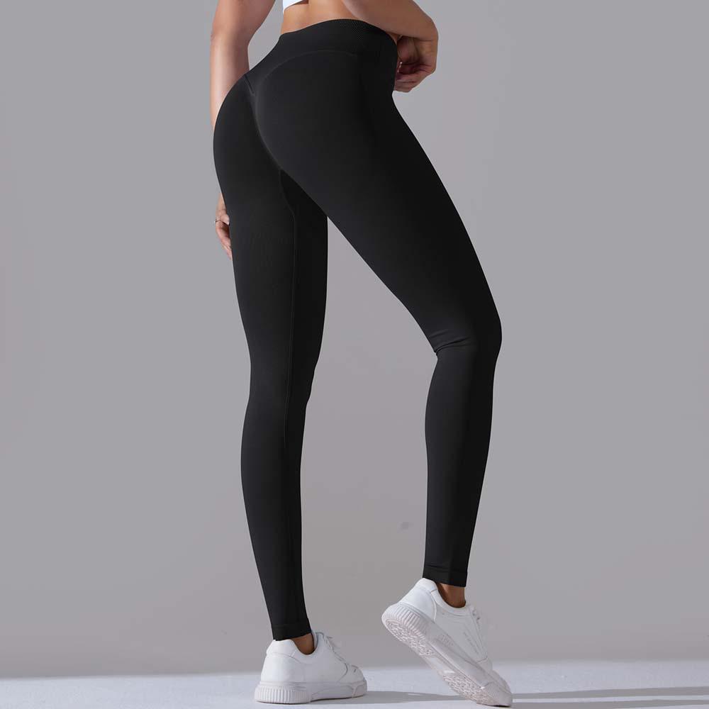 

Европейско-американские бесшовные нейлоновые брюки для йоги с перекрестной талией и защитой от УФ-лучей, с дизайном, приподнимающим бедра Large