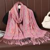 New Shawl Warm Winter Scarf Hijab Women Print Paisley Cashmere Pashmina Thick Wrap Head Neck Foulard Luxury  Blanket Echarp