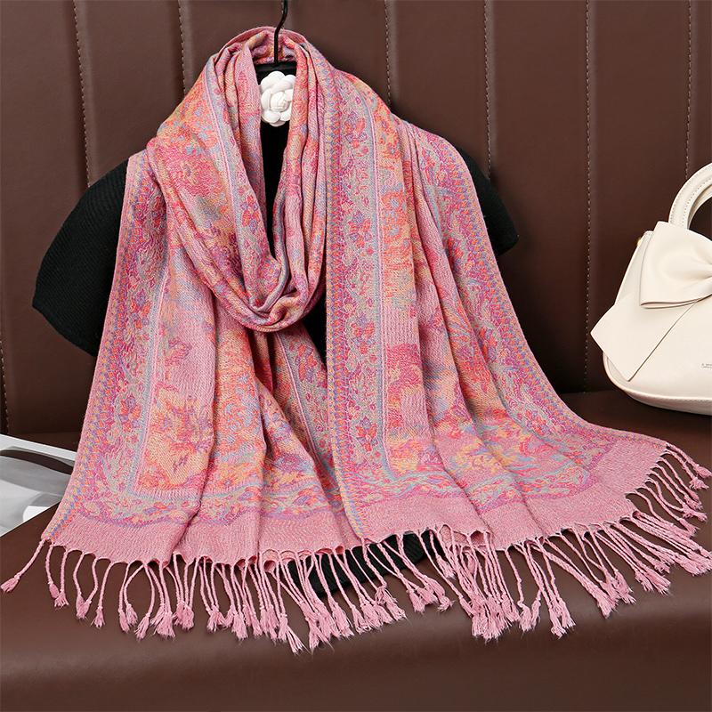 New Shawl Warm Winter Scarf Hijab Women Print Paisley Cashmere Pashmina Thick Wrap Head Neck Foulard Luxury  Blanket Echarp