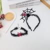 Mesh Hairband Necklace Set Ruffles Spider Web Hairband Personality Halloween Headband  Ladies