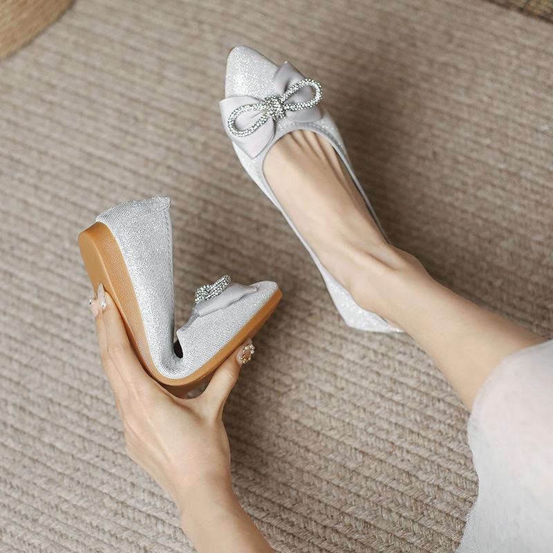 

Однотонные женские туфли-лодочки с острым носком и неглубоким вырезом, модные лоферы, балетки на мягкой подошве, женские слипоны, туфли-лодочки WSH4923 34