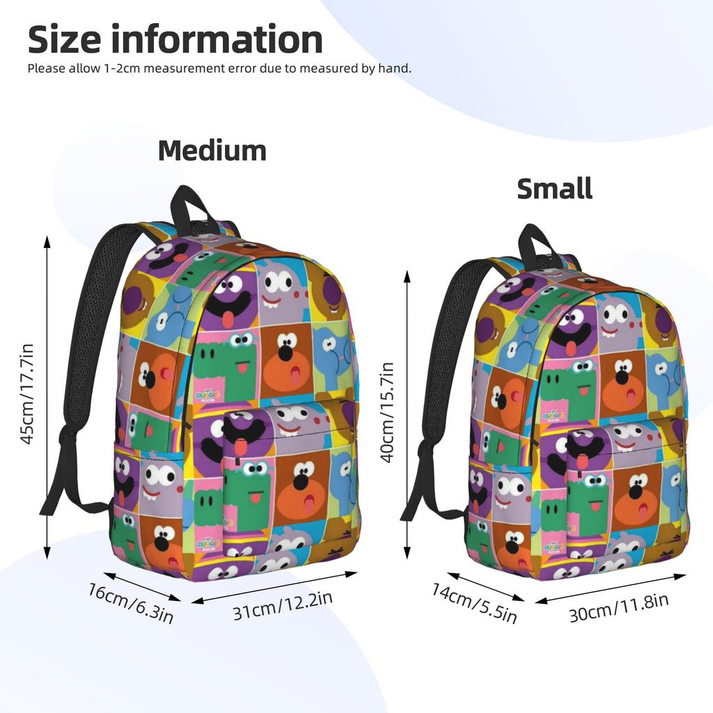 Duggees Cartoon Backpack for Men Women Casual High School Work Daypack College Canvas Bags Gift