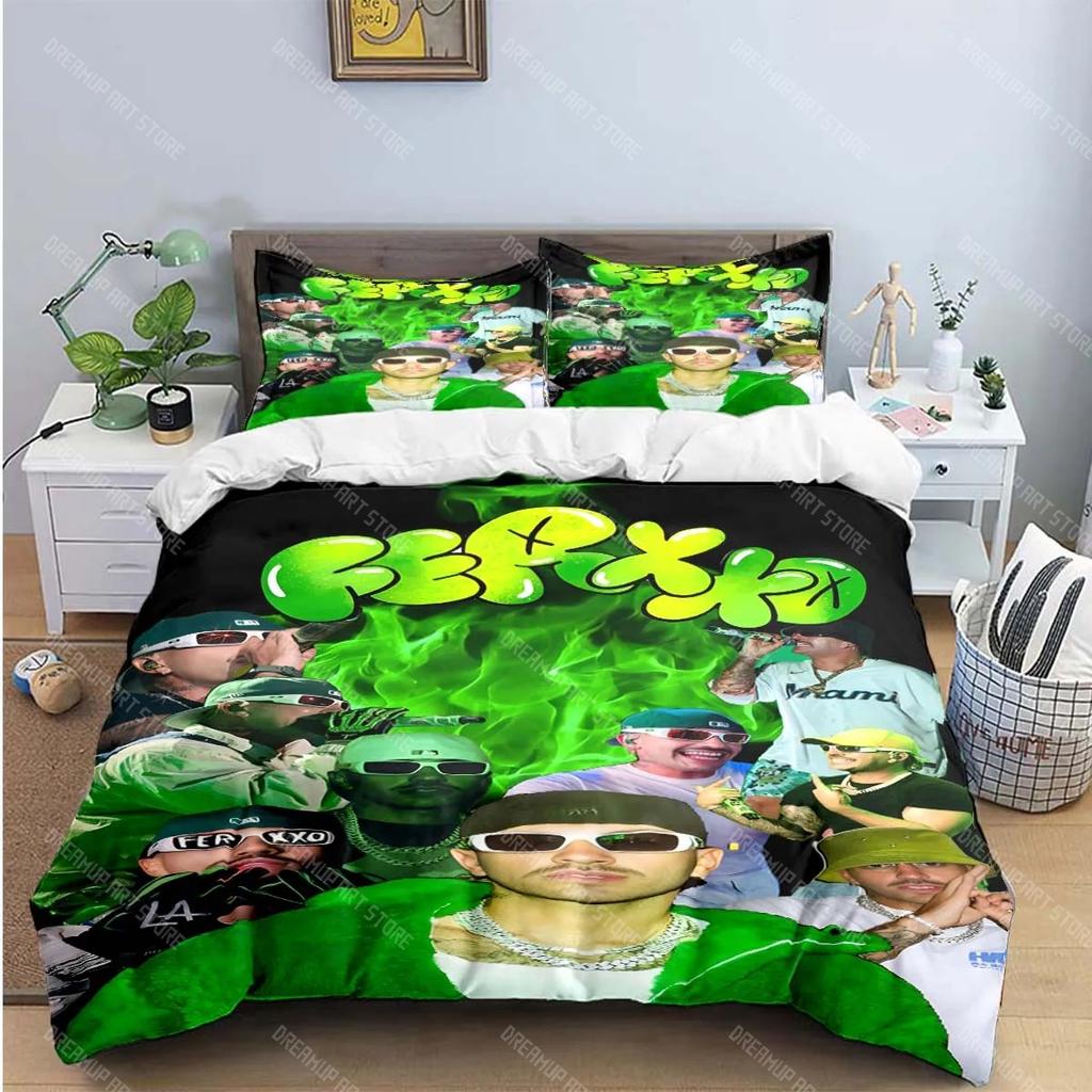 Fashion Pop Singer Ferxxo Feid Print Bedding Sets Bed Supplies Set Duvet Cover Bed Comforter Set Bedding Set Luxury BirthdayGift