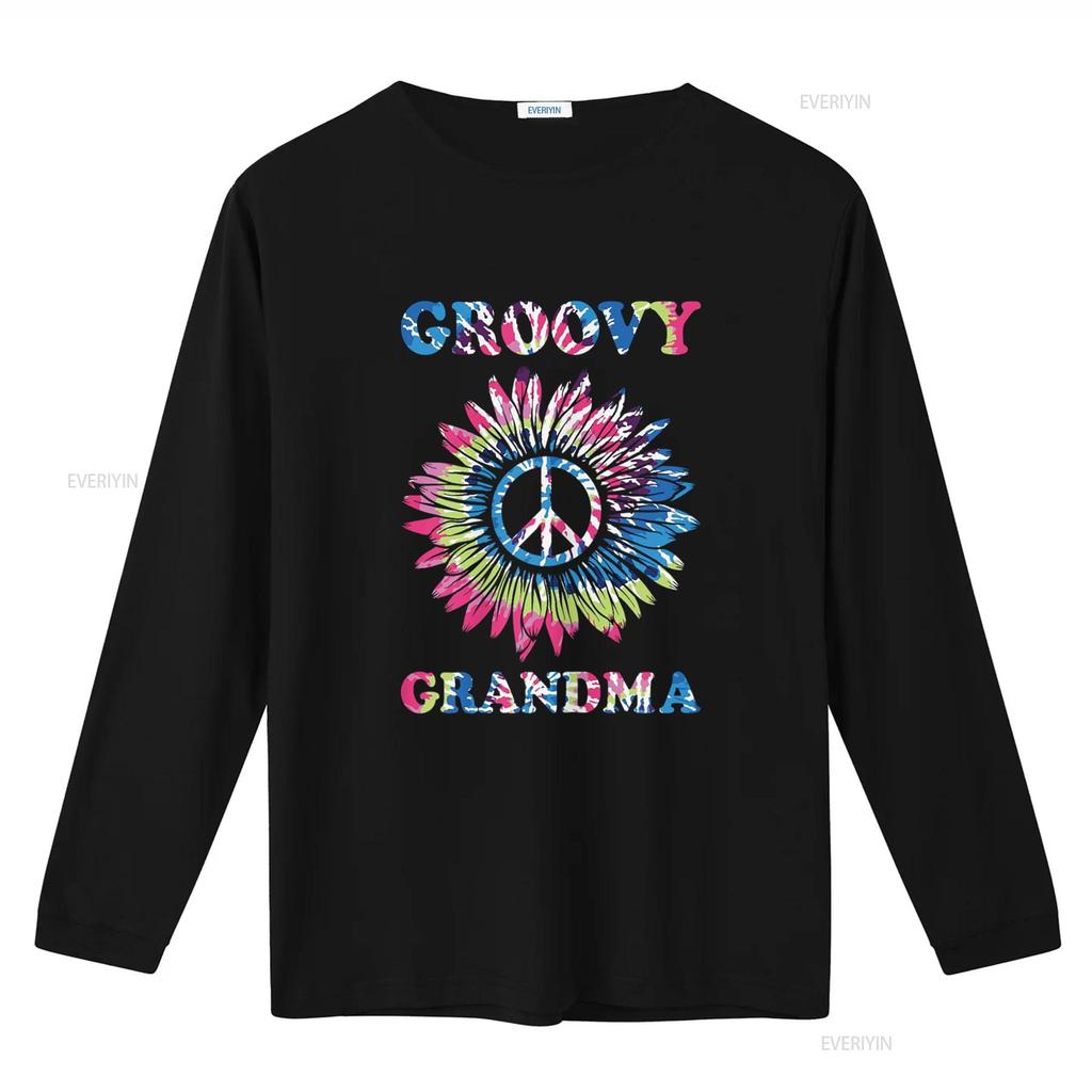 Groovy Grandma Vintage Tie Dye Peace Sign T Shirt vintage Washed Breathable Casual Slightly Top For Everyday Wear Versatile