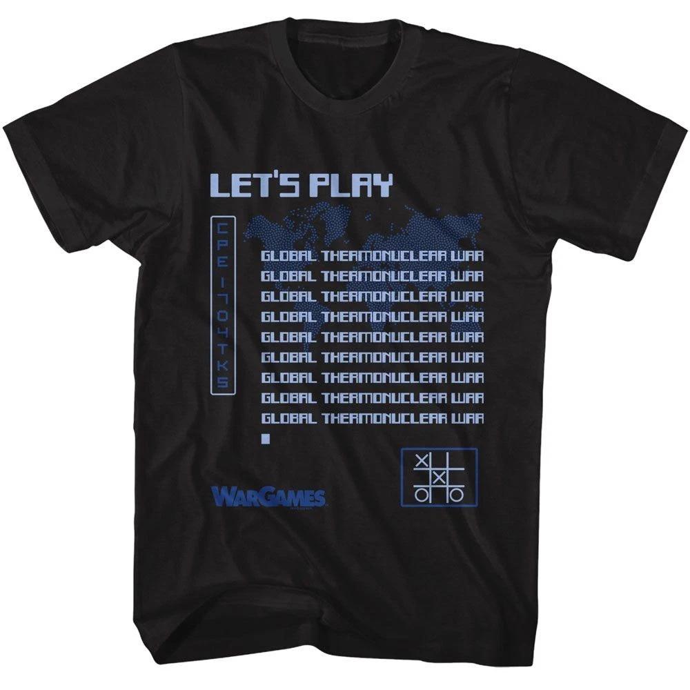 Wargames - Lets Play - American Classics - Solid Black Short Sleeve T-Shir 140